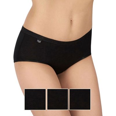 Pack of three black midi briefs